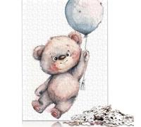 Magnifique Puzzle Ours Aquarelle, Amusant, en Carton de qualité supérieure, pour garçon ou Fille, Cadeaux de Noël, 1000 pièces (75 x 50 cm)