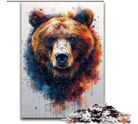 Magnifique Puzzle Ours Brun pour Adultes, 1000 pièces, pour stimuler Le Cerveau, Jouets addictifs pour cultiver la Patience, Jeu de défi Unique (50x75cm)