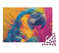 Magnifique Puzzle Perroquet au Design Unique et Luxueux, idéal comme Cadeau, Jeu Familial ou décoration d'intérieur, 300 pièces (40 x 28 cm)