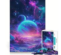 Magnifique Puzzle Spatial Galaxie 1000 pièces pour Adultes,Jeu de mémoire Amusant,découpe Experte,activité relaxante à Faire en Groupe à l'intérieur (38x26cm)