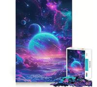 Magnifique Puzzle Spatial Galaxie pour Adultes,1000 pièces,Jeu de mémoire,découpage de Haute précision,activité Manuelle Calme pour se détendre et Faire Travailler Son Esprit à la Maison (38x52cm)
