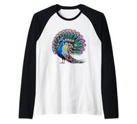 Magnifique queue de paon avec plumes de paon vibrantes Manche Raglan