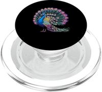 Magnifique queue de paon avec plumes de paon vibrantes PopSockets PopGrip pour MagSafe