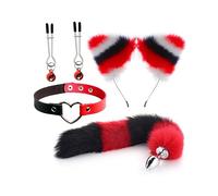̣ σ Magnifique Renard Et Chat Cosplay Noir, Rouge Et Blanc En Nylon Quatre Pièces ! Un Cadeau Original Pour Les Hommes Et Les Femmes