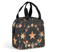 Magnifique sac à déjeuner motif étoiles et lune pour homme et femme, sac fourre-tout isotherme portable avec poignée, étanche, réutilisable, pour le travail, le pique-nique, les voyages