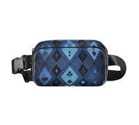 Magnifique sac banane bleu pour homme et femme, sac banane de grande capacité, portefeuille de voyage avec sangle réglable pour l'entraînement, la course à pied, la randonnée, Blue Gorgeous Poker,