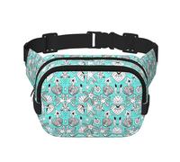 Magnifique sac banane carré double couche en forme d'étoile de mer réglable pour exercice, course à pied, voyage, randonnée, noir, One Size