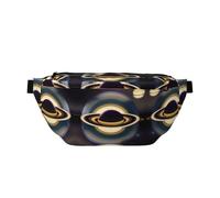 Magnifique sac banane Saturn - Grand sac banane à bandoulière - Cadeau pour profiter du sport, des festivals, de l'entraînement, des voyages, de la course à pied - Noir - Taille unique, Noir , Taille