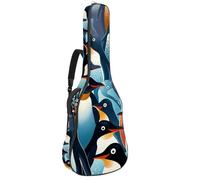 Magnifique sac de guitare acoustique, étui étanche avec compartiment pour accessoires, couche de protection, pingouin mignon, multicolore, 42.9x16.9x4.7 in, Sac pour guitare