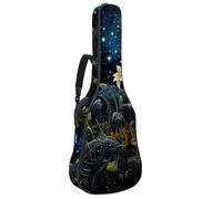 Magnifique sac de guitare étanche pour guitare acoustique 40/41/42 pouces avec compartiment pour accessoires, plusieurs poches, plantes étoilées, multicolore, 42.9x16.9x4.7 in, Sac pour guitare