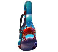 Magnifique sac de transport étanche avec plusieurs poches pour guitare acoustique de 101,6 cm/104,3 cm/106,7 cm, boule de cristal de crabe, Multicolore #05, 42.9x16.9x4.7 in, Sac pour guitare