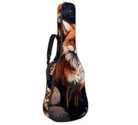 Magnifique sac de transport étanche avec plusieurs poches pour guitare acoustique de 101,6 cm/104,3 cm/106,7 cm, beau renard, multicolore, 42.9x16.9x4.7 in, Sac pour guitare