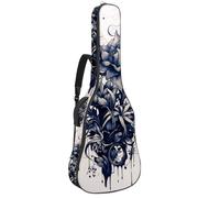 Magnifique sac de transport étanche avec plusieurs poches pour guitare acoustique de 101,6 cm/104,7 cm/106,7 cm, belles fleurs, multicolore, 42.9x16.9x4.7 in, Sac pour guitare
