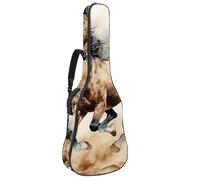 Magnifique sac de transport étanche pour guitare acoustique avec compartiment pour accessoires, beau cheval, multicolore, 42.9x16.9x4.7 in, Sac pour guitare