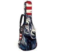 Magnifique sac de transport étanche pour guitare acoustique avec compartiment pour accessoires Motif drapeau américain, multicolore, 42.9x16.9x4.7 in, Sac pour guitare