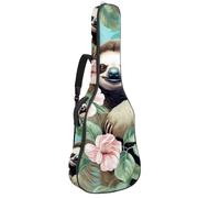 Magnifique sac de transport étanche pour guitare acoustique de 101,6 cm / 104 / 106,7 cm avec compartiment pour accessoires, motif paresseux mignon, multicolore, 42.9x16.9x4.7 in, Sac pour guitare