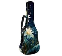 Magnifique sac de transport étanche pour guitare acoustique de 101,6 cm / 104 / 106,7 cm avec compartiment pour accessoires, couche de protection, plusieurs poches, plantes étoilées, multicolore,