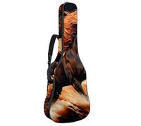 Magnifique sac de transport étanche pour guitare acoustique de 101,6 cm / 104 / 106,7 cm avec compartiment pour accessoires et couche de protection, beau cheval, multicolore, 42.9x16.9x4.7 in, Sac