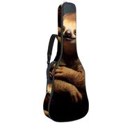 Magnifique sac de transport étanche pour guitare acoustique de 101,6 cm / 104,6 cm / 106,7 cm avec compartiment pour accessoires, motif paresseux mignon, multicolore, 42.9x16.9x4.7 in, Sac pour