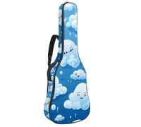 Magnifique sac de transport étanche pour guitare acoustique de 101,6 cm/104,7 cm/106,7 cm avec compartiment pour accessoires, nuages colorés, multicolore, 42.9x16.9x4.7 in, Sac pour guitare