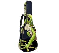 Magnifique sac de transport étanche pour guitare acoustique de 101,6 cm/104,7 cm/106,7 cm avec plusieurs poches, grenouille colorée, multicolore, 42.9x16.9x4.7 in, Sac pour guitare