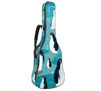 Magnifique sac de transport étanche pour guitare acoustique de 101,6 cm/104,7 cm/106,7 cm avec plusieurs poches et couche de protection, pingouin mignon, multicolore, 42.9x16.9x4.7 in, Sac pour