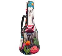Magnifique sac de transport imperméable pour guitare acoustique, avec plusieurs poches, couche de protection et tour de cou réglable, 108 x 40 x 12 cm, vache à dessin de couleur, Multicolore #01,