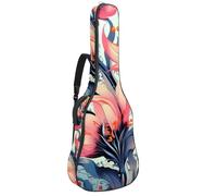 Magnifique sac de transport imperméable pour guitare acoustique, avec plusieurs poches, couche de protection et compartiment pour accessoires avec fermeture éclair, 101,6 cm, 101,6 cm, belles fleurs,