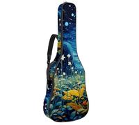 Magnifique sac de transport imperméable pour guitare acoustique, avec plusieurs poches et couche de protection, plantes étoilées, multicolore, 42.9x16.9x4.7 in, Sac pour guitare