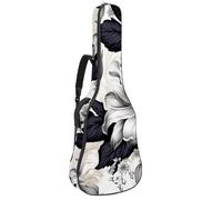 Magnifique sac de transport imperméable pour guitare acoustique, avec plusieurs poches et couche de protection, belles fleurs, multicolore, 42.9x16.9x4.7 in, Sac pour guitare