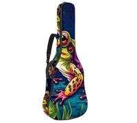 Magnifique sac de transport imperméable pour guitare acoustique, avec plusieurs poches et couche de protection, convient aux guitares de 101,6 cm/104,7 cm, grenouille colorée, multicolore,