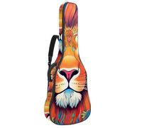 Magnifique sac de transport imperméable pour guitare acoustique de 101,6 cm/104,7 cm/106,7 cm, avec plusieurs poches, motif papillon coloré, Multicolore #02, 42.9x16.9x4.7 in, Sac pour guitare