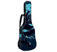 Magnifique sac de transport pour guitare acoustique, imperméable avec plusieurs poches, couche de protection et tour de cou réglable, 108 x 42,9 x 12,9 cm, rose violette et noire, Multicolore #08,