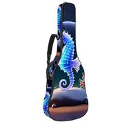 Magnifique sac de transport pour guitare acoustique, imperméable avec plusieurs poches, couche protectrice et tour de cou réglable, 108 x 42,9 x 12,9 cm, hippocampe boule de cristal, Multicolore #07,