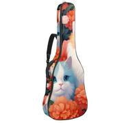 Magnifique sac étanche pour guitare acoustique, 109 x 42,9 x 11,9 cm, plusieurs poches, protection améliorée, chat coloré, multicolore, 42.9x16.9x4.7 in, Sac pour guitare