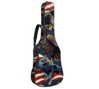 Magnifique sac étanche pour guitare acoustique, convient aux guitares de 101,6 cm, 101,6 cm, plusieurs poches et couche de protection, animaux du drapeau américain, multicolore, 42.9x16.9x4.7 in, Sac