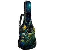 Magnifique sac étanche pour guitare acoustique de 101,6 cm/104,7 cm/106,7 cm, avec plusieurs poches et couche de protection, plantes étoilées, multicolore, 42.9x16.9x4.7 in, Sac pour guitare