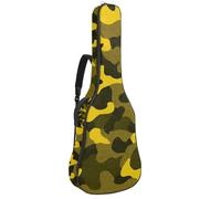 Magnifique sac pour guitare acoustique avec compartiments de rangement et couche de protection, motif camouflage jaune, Multicolore #01, 42.9x16.9x4.7 in, Sac pour guitare