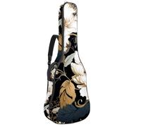 Magnifique sac pour guitare acoustique avec plusieurs compartiments et protection améliorée, belles fleurs, multicolore, 42.9x16.9x4.7 in, Sac pour guitare