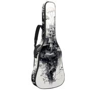 Magnifique sac pour guitare acoustique avec plusieurs poches et couche de protection, belles fleurs, multicolore, 42.9x16.9x4.7 in, Sac pour guitare