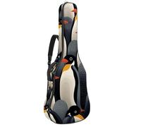 Magnifique sac pour guitare acoustique avec plusieurs poches et couche de protection, pingouin mignon, multicolore, 42.9x16.9x4.7 in, Sac pour guitare