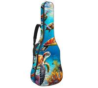 Magnifique sac pour guitare acoustique de 101,6 cm/101,6 cm/106,7 cm avec compartiment pour accessoires, sac de transport étanche avec couche de protection, tortue de mer mignonne, multicolore,