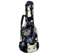 Magnifique sac pour guitare acoustique de 40/41/42 pouces avec compartiment pour accessoires, chat coloré, multicolore, 42.9x16.9x4.7 in, Sac pour guitare