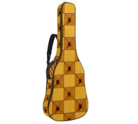 Magnifique sac pour guitare acoustique, étanche, avec compartiment pour accessoires, couche de protection, plusieurs poches, motif damier violet, Multicolore #08, 42.9x16.9x4.7 in, Sac pour guitare