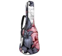 Magnifique sac pour guitare acoustique, étui étanche avec compartiment pour accessoires, couche de protection, belles fleurs, multicolore, 42.9x16.9x4.7 in, Sac pour guitare