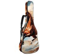 Magnifique sac pour guitare acoustique, étui étanche avec compartiment pour accessoires, couche de protection, beau cheval, multicolore, 42.9x16.9x4.7 in, Sac pour guitare