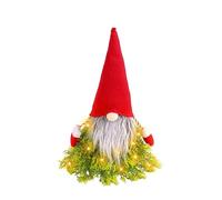 Magnifique sculpture de sapin de Noël illuminée par LED mettant en valeur un chapeau portant un Père Noël sans visage