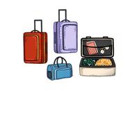 Magnifique Sticker Mural Let's Start The Journey Let's Start Journey avec Bagage Mignon, Taille : Pouces x Pouces, Multicolore/Vagues Marines (Ocean Tides), 27 inch x 30 inch, Art Déco.