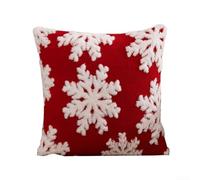 Magnifique taie d'oreiller de Noël en velours avec motif flocon de neige, parfaite pour des vacances confortables (D)