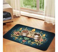 Magnifique tapis d'alimentation en cuir absorbant pour chien et chat - Imperméable - Ne tache pas - Séchage rapide - Antidérapant - 45 x 30 cm